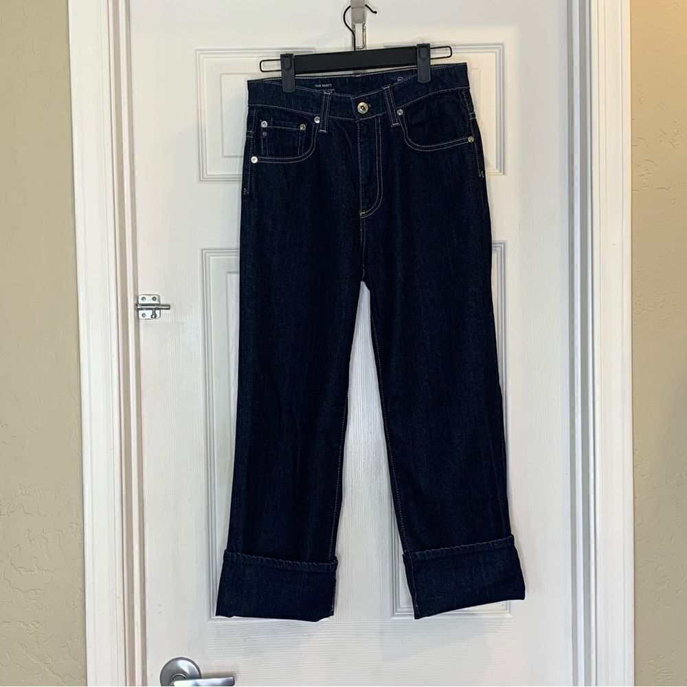 AG The Rhett High Waisted Straight Jeans Dark Denim Color Size 26R
